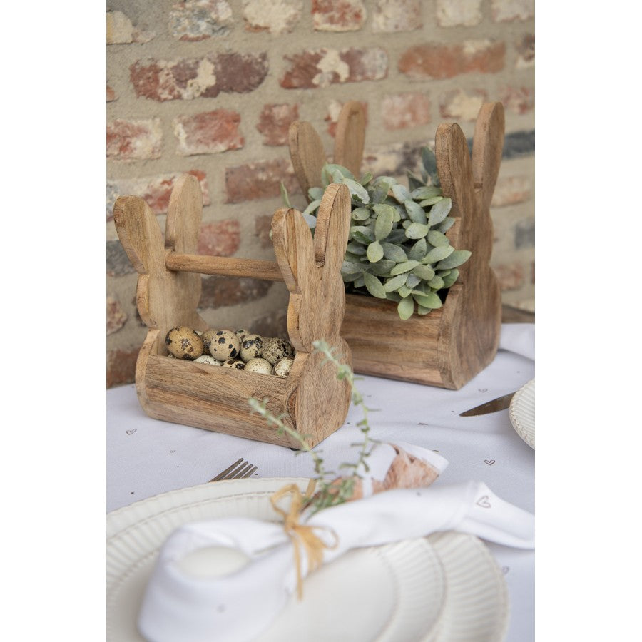 Drewniana skrzynka królik do przechowywania z uchwytem 20 cm Clayre Eef