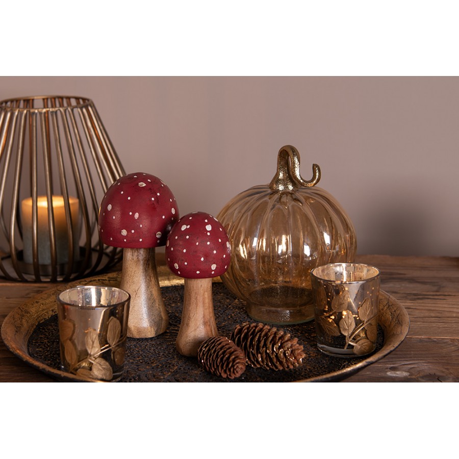 Dekoracyjny drewniany grzybek 13 cm figurka Clayre Eef