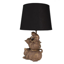 Załaduj obraz do przeglądarki galerii, Lampa stołowa Koty z czarnym abażurem Clayre Eef
