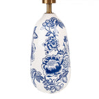 Lampa ceramiczna stołowa w niebieskie wzory Hampton  49 cm Clayre & Eef