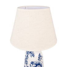 Załaduj obraz do przeglądarki galerii, Lampa ceramiczna stołowa w niebieskie wzory Hampton  49 cm Clayre &amp; Eef
