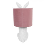 Lampa stołowa biały Królik biały z pudrowym abażurem Clayre & Eef