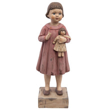 Załaduj obraz do przeglądarki galerii, Figurka dziewczynka z misiem retro 28 cm Clayre Eef
