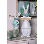 Króliczek figurka z tacą miętowy 37 cm Clayre Eef