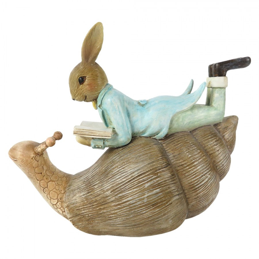 Figurka ślimak z króliczkiem niebieskim wielkanocna Clayre Eef