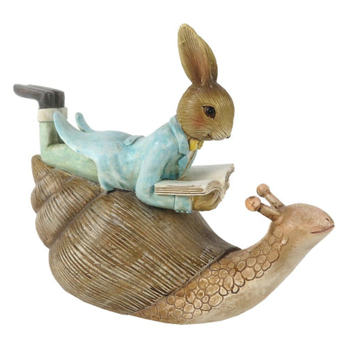 Figurka ślimak z króliczkiem niebieskim wielkanocna Clayre Eef