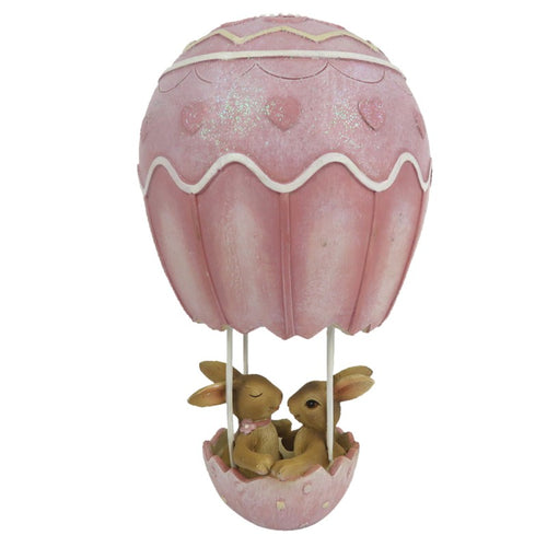 Figurka króliczki wielkanocne w balonie różowym Clayre Eef