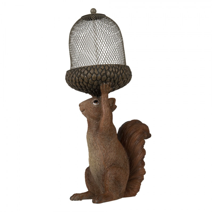 Figurka wiewiórka brązowa z orzeszkiem 42 cm retro Clayre Eef
