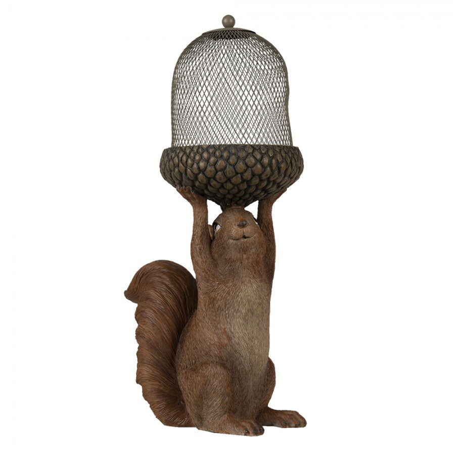 Figurka wiewiórka brązowa z orzeszkiem 42 cm retro Clayre Eef