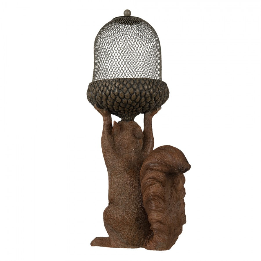 Figurka wiewiórka brązowa z orzeszkiem 42 cm retro Clayre Eef