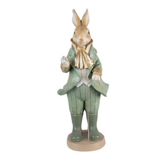Figurka Pan Królik wielkanocny 40 cm zielony retro Clayre Eef