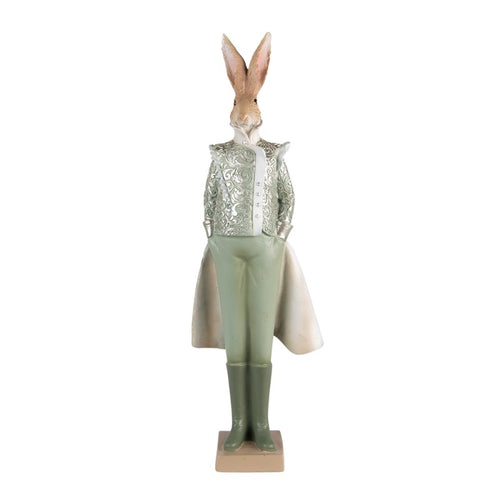 Królik figurka ozdobna królik zielony we fraku 44 cm  Clayre Eef