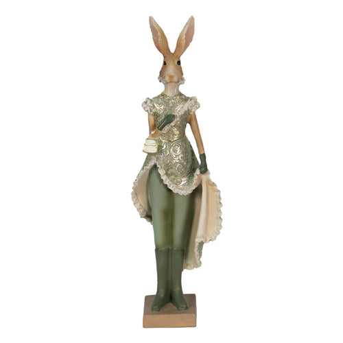Królik figurka ozdobna królik zielony 33 cm  Clayre Eef