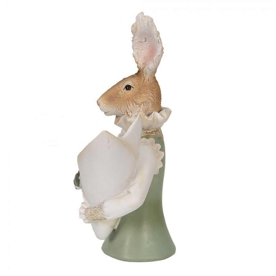 Figurka głowa królika 30 cm beżowa retro Clayre Eef