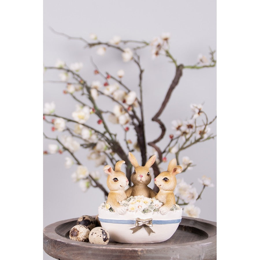Figurka króliczki w jajku wielkanocnym 12 cm Clayre Eeef