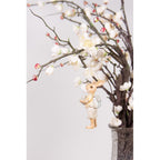 Ozdoba wiszący królik z plecaczkiem retro żółta  11 cm Clayre Eef