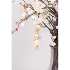 Ozdoba wiszący króliczka z plecaczkiem retro żółta  11 cm Clayre Eef