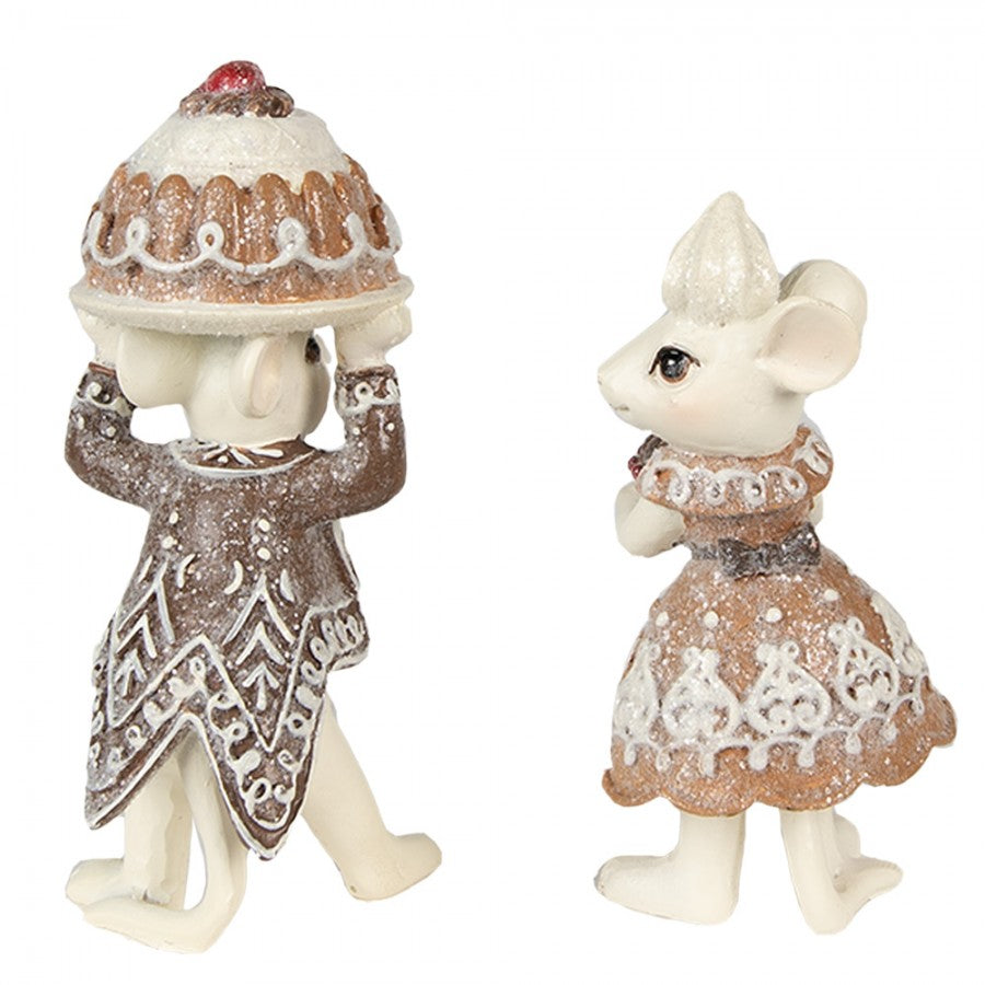 Świąteczna figurka myszki dekoracyjne retro 10 cm Clayre Eef