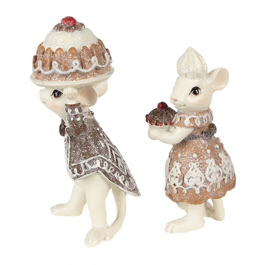 Świąteczna figurka myszki dekoracyjne retro 10 cm Clayre Eef