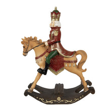 Załaduj obraz do przeglądarki galerii, Figurka świąteczna koń na biegunach i dziadek do orzechów czerwona Clayre Eef

