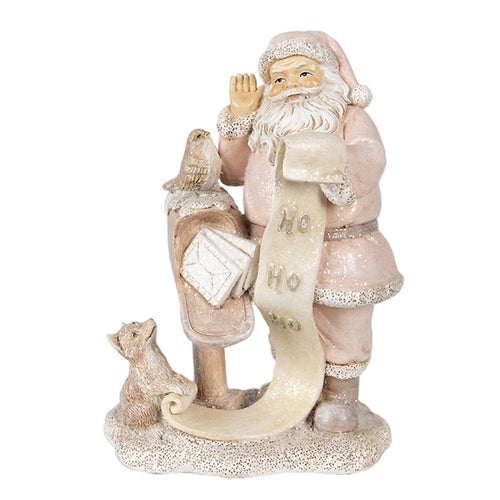 Figurka święty mikołaj 15 cm retro pudrowa róż Clayre Eef