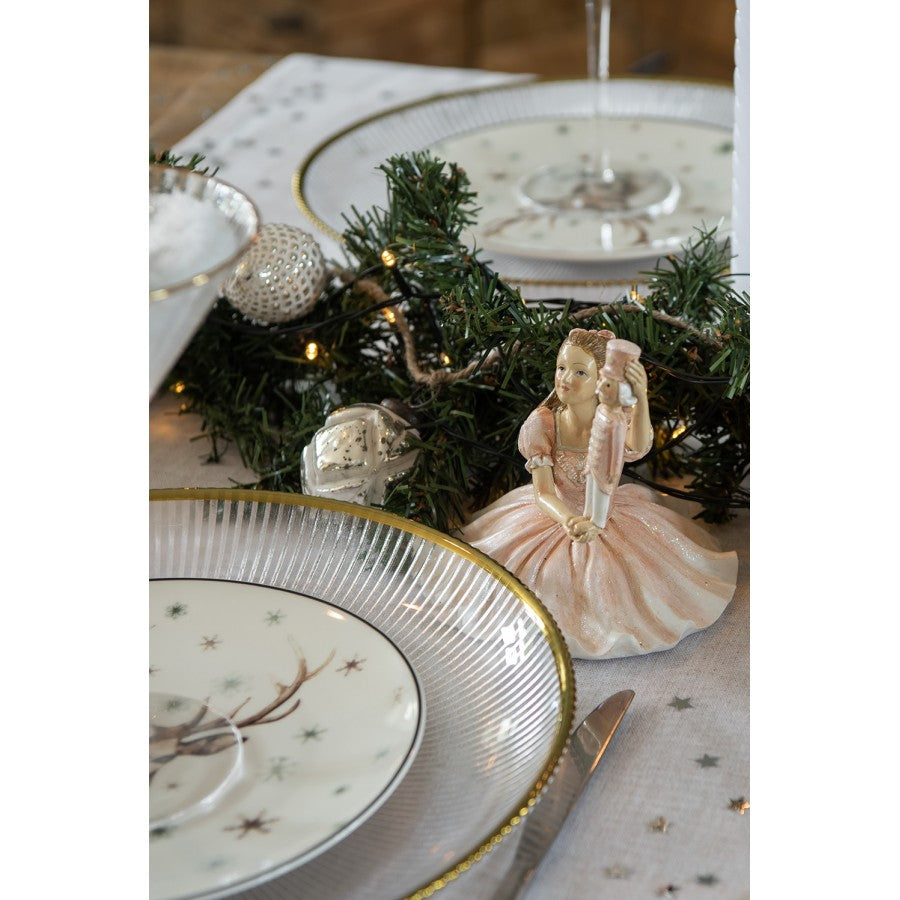 Figurka świąteczna baleriny z dziadkiem do orzechów retro Clayre Eef