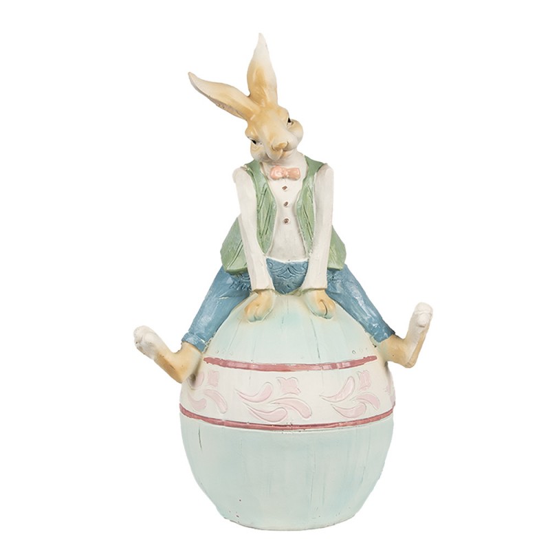 Figurka królik na jajku wielkanocna 31 cm Clayre Eef