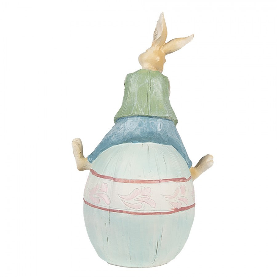 Figurka królik na jajku wielkanocna 31 cm Clayre Eef
