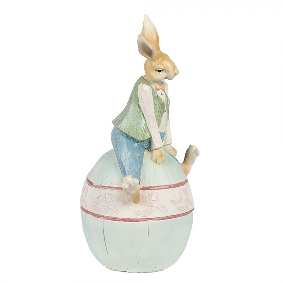 Figurka królik na jajku wielkanocna 31 cm Clayre Eef