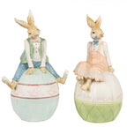 Figurka królik na jajku wielkanocna 31 cm Clayre Eef