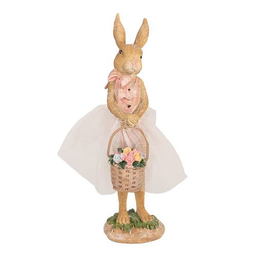 Figurka króliczka wielkanocna w spódnicy tiulowej 21 cm Clayre Eef