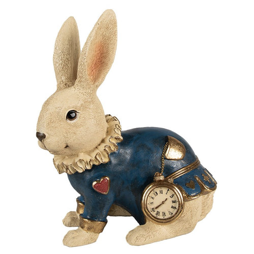 Królik z Alicji w krainie czarów beżowo- niebieski 29 cm retro Clayre Eef
