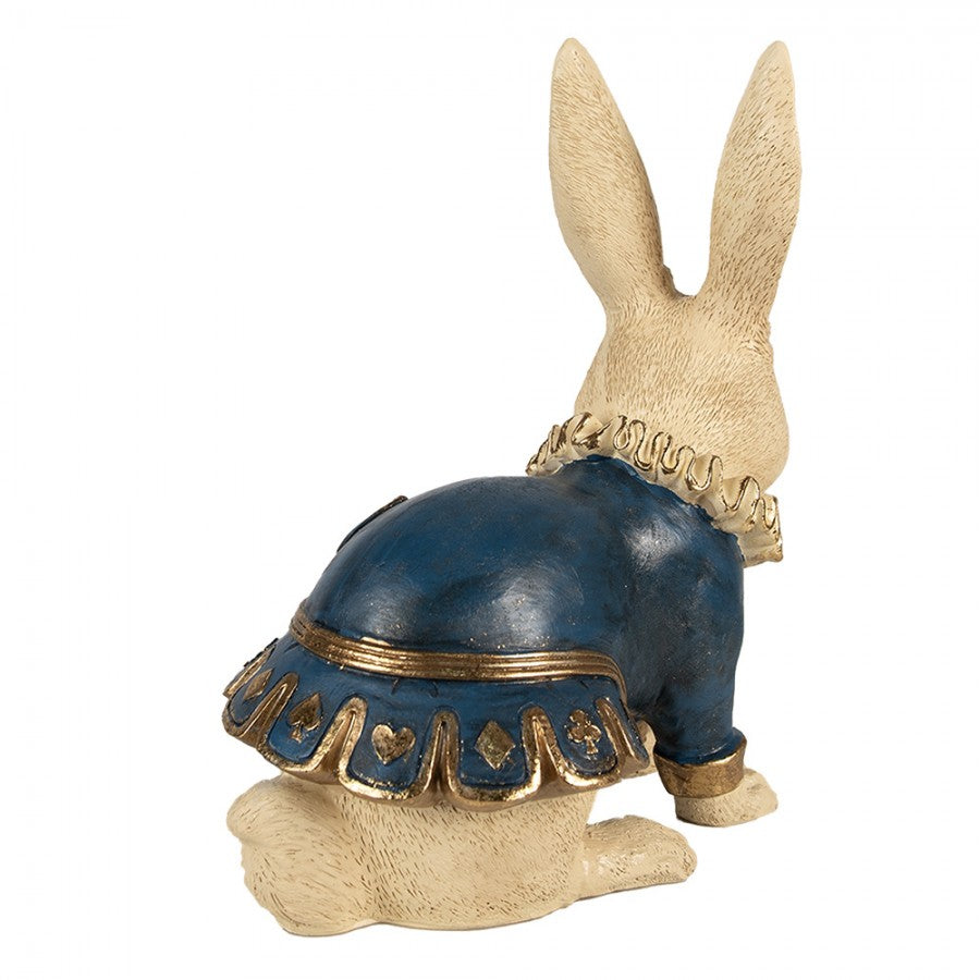 Królik z Alicji w krainie czarów beżowo- niebieski 29 cm retro Clayre Eef
