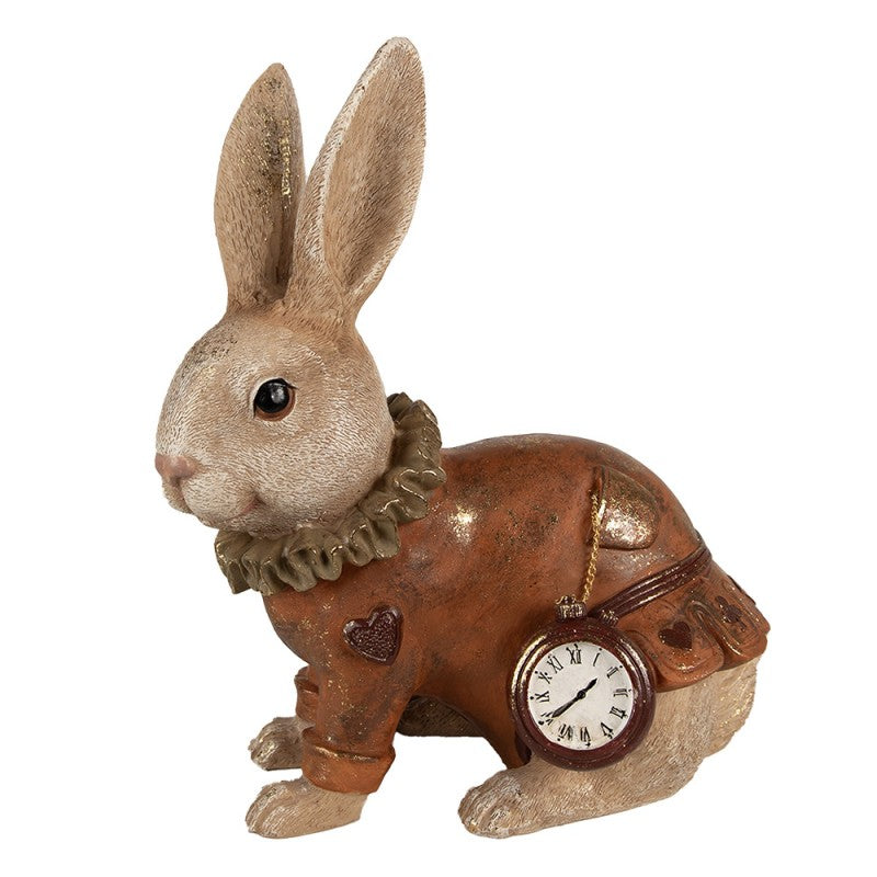 Królik z Alicji w krainie czarów beżowo- czerwony 29 cm retro Clayre Eef