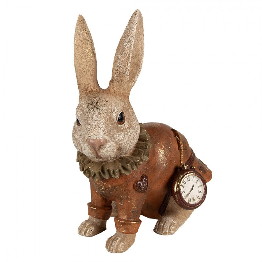 Królik z Alicji w krainie czarów beżowo- czerwony 29 cm retro Clayre Eef