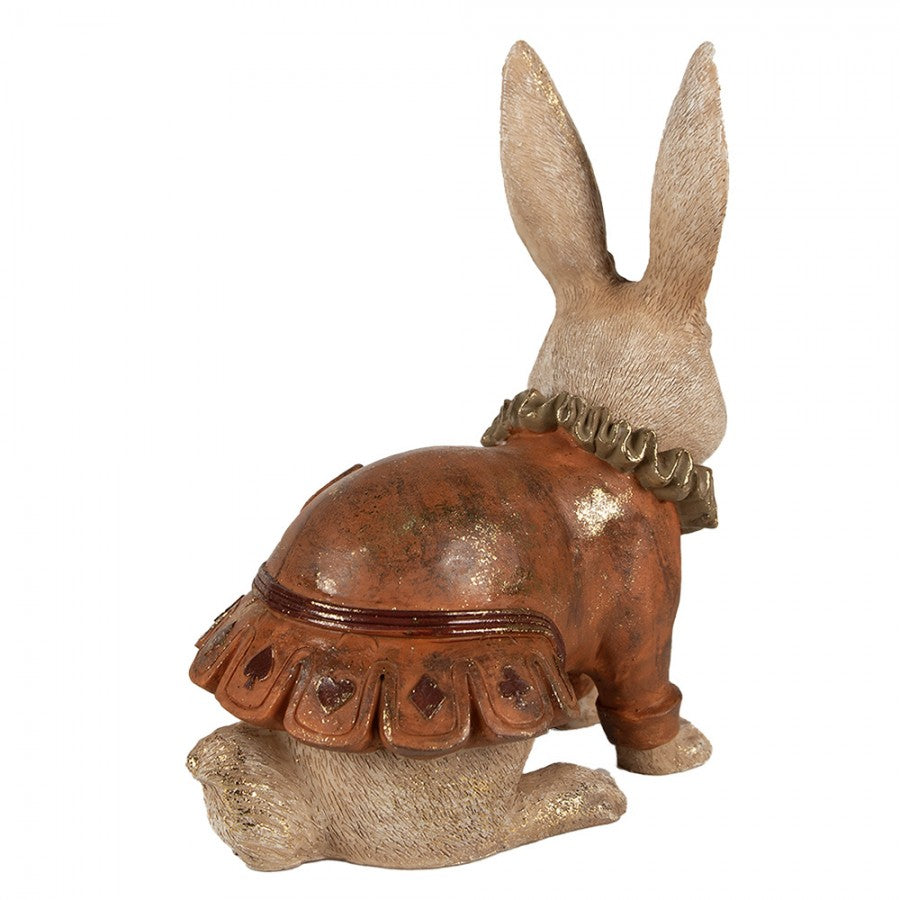 Królik z Alicji w krainie czarów beżowo- czerwony 29 cm retro Clayre Eef