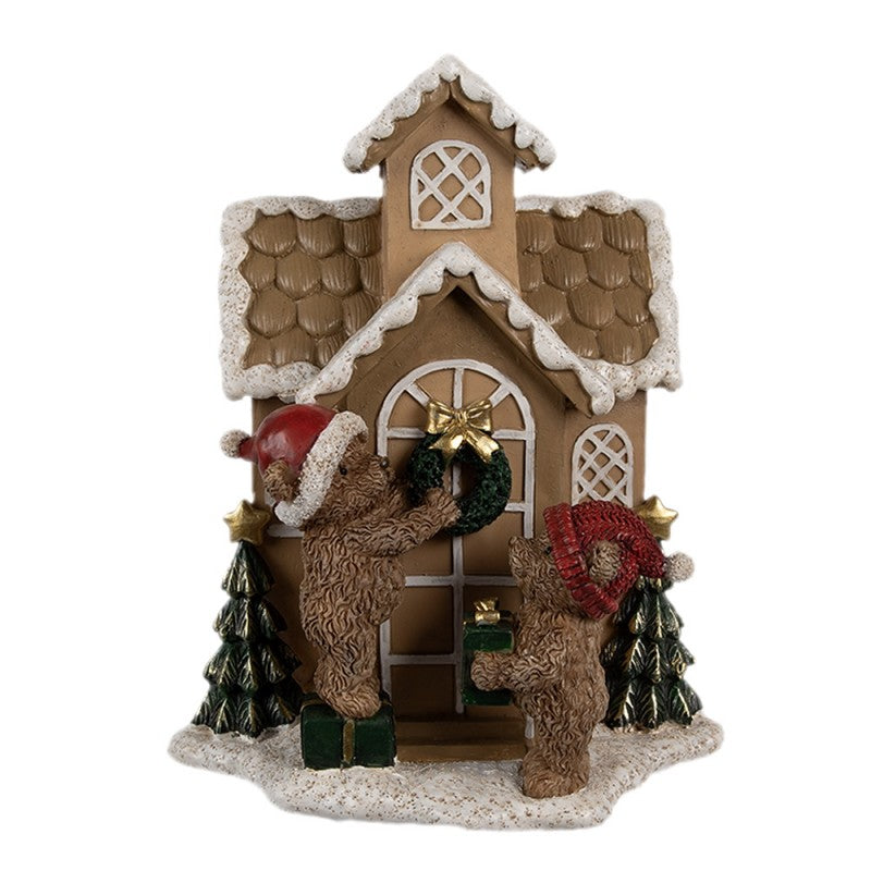 Dekoracyjny domek z piernika Led z Misiami 18 cm Clayre & Eef