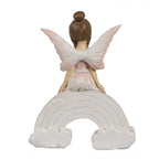 Figurka świąteczna elf , aniołek różowy na tęczy 11 cm Clayre & Eef