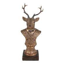 Załaduj obraz do przeglądarki galerii, Figurka głowa renifera 25 cm brązowo- złota  Clayre &amp; Eef
