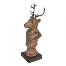 Załaduj obraz do przeglądarki galerii, Figurka głowa renifera 25 cm brązowo- złota  Clayre &amp; Eef
