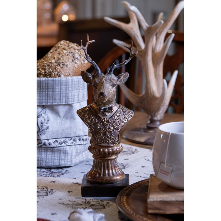 Figurka głowa renifera 25 cm brązowo- złota  Clayre & Eef