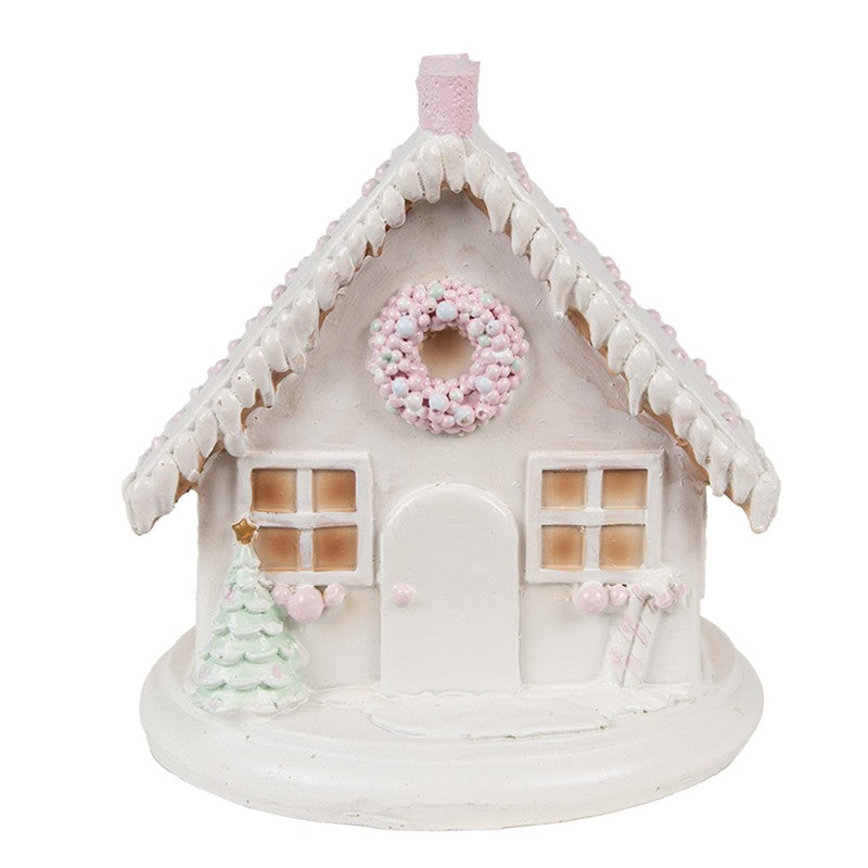 Domek z piernika Led 13 cm pastelowy Clayre & Eef
