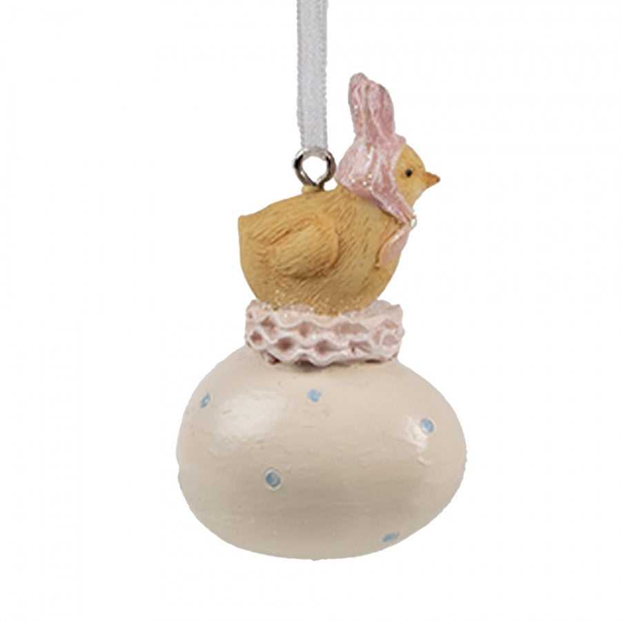 Wiszący kurczaczek na jajeczku 7 cm Clayre & Eef