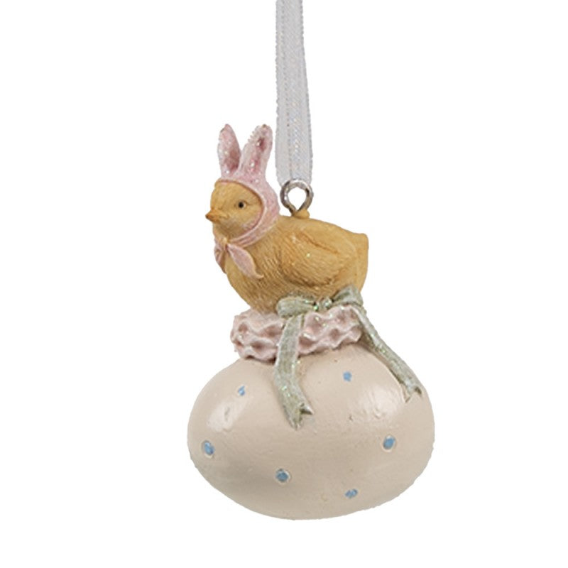 Wiszący kurczaczek na jajeczku 7 cm Clayre & Eef