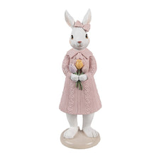 Załaduj obraz do przeglądarki galerii, Królik figurka w różowej sukience wielkanoc 23 cm Clayre &amp; Eef
