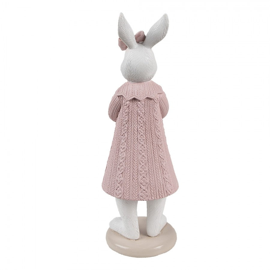 Królik figurka w różowej sukience wielkanoc 23 cm Clayre & Eef