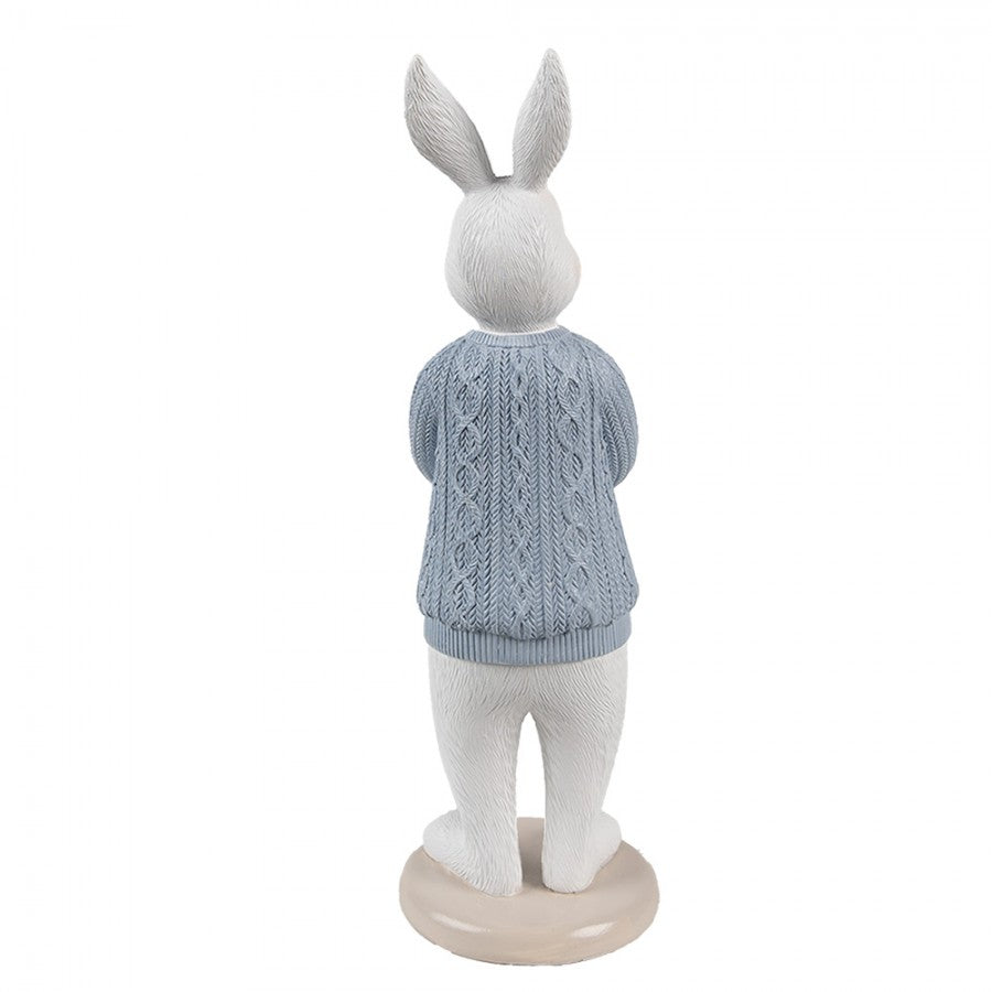 Królik figurka w niebieskim sweterku wielkanoc 24 cm Clayre & Eef