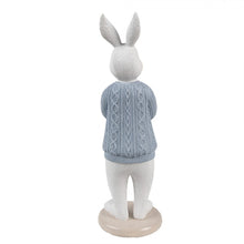 Załaduj obraz do przeglądarki galerii, Królik figurka w niebieskim sweterku wielkanoc 24 cm Clayre &amp; Eef
