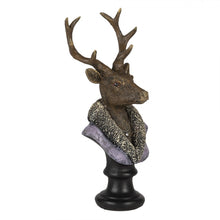 Załaduj obraz do przeglądarki galerii, Figurka głowa renifera 23 cm brązowo - fioletowa Clayre &amp; Eef
