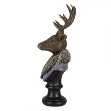 Załaduj obraz do przeglądarki galerii, Figurka głowa renifera 23 cm brązowo - fioletowa Clayre &amp; Eef
